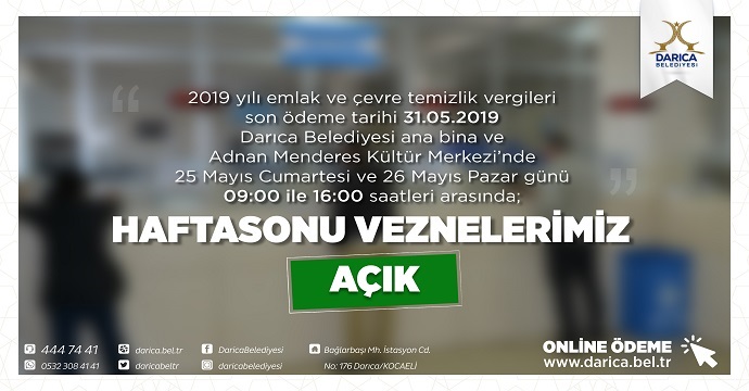 Emlak ve Çevre Temizlik Vergisini yatırmayı unutmayın