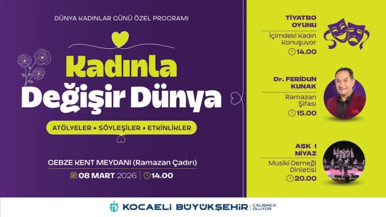Kocaeli’de 8 Mart kutlaması: “Kadınla Değişir Dünya”