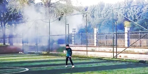 Derince’de millet bahçesi duman altında kaldı