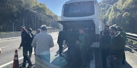 Kocaelispor taraftarı deplasman yolunda mahsur kaldı!