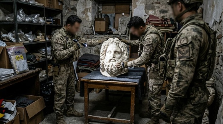 Zeus heykeli operasyonla kurtarıldı!
